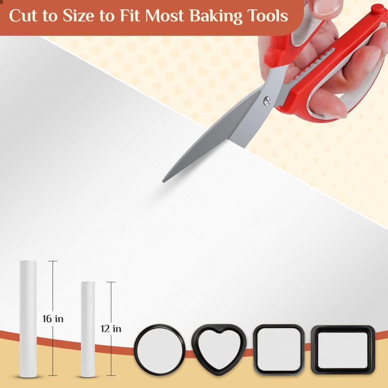GTJ Silicone Baking Mat, 12 IN x 6 FT Free Cutting Baking Sheet,Non-Stick Reusable Dough & Pastry Mat,Non-Slip Silicone Mat Roll for Air Fryer Liner,Freeze Dryer,Oven Baking Pan,Kitchen Counter - Image 2