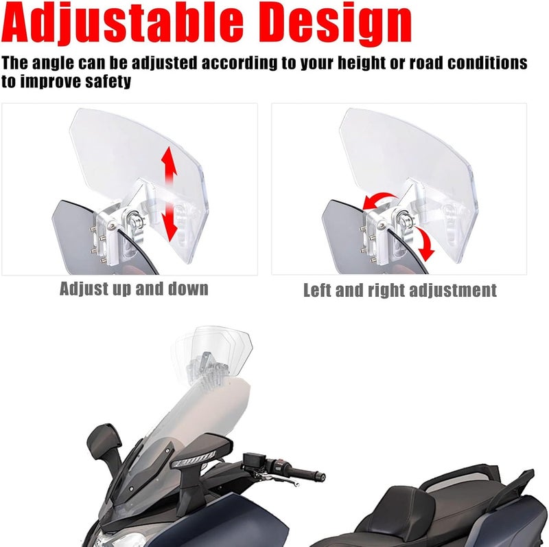 Sresk Motorcycle Windshield Extension - Adjustable Clip On Wind Deflector for Harley, Suzuki, Kawasaki - Image 5