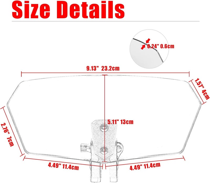 Sresk Motorcycle Windshield Extension - Adjustable Clip On Wind Deflector for Harley, Suzuki, Kawasaki - Image 2
