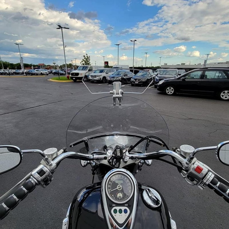 Sresk Motorcycle Windshield Extension - Adjustable Clip On Wind Deflector for Harley, Suzuki, Kawasaki - Image 3