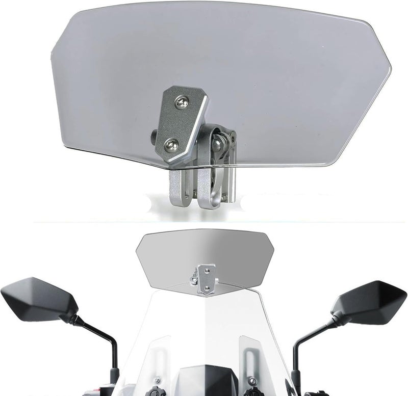 Sresk Motorcycle Windshield Extension - Adjustable Clip On Wind Deflector for Harley, Suzuki, Kawasaki - Image 1