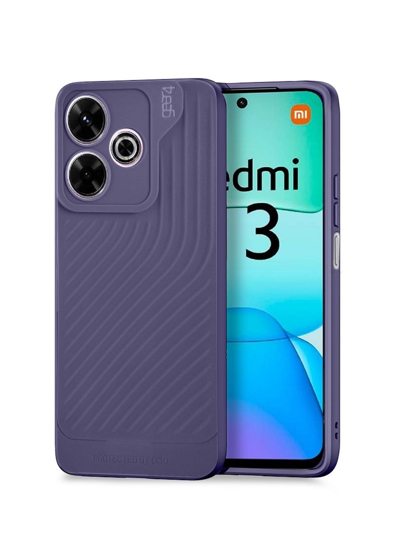 Wtech Soft Liquid Silicone With Wavey Texture Case Cover For Xiaomi Redmi 13 4G / 5G 2024 Gear4  Eggplant Purple - Image 1