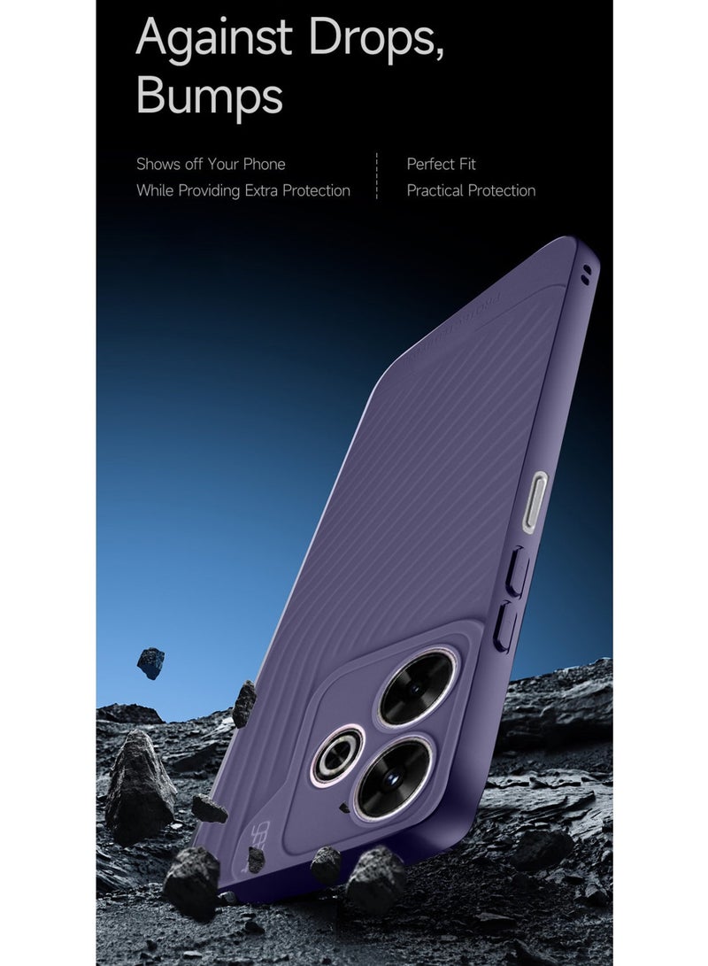 Wtech Soft Liquid Silicone With Wavey Texture Case Cover For Xiaomi Redmi 13 4G / 5G 2024 Gear4  Eggplant Purple - Image 4