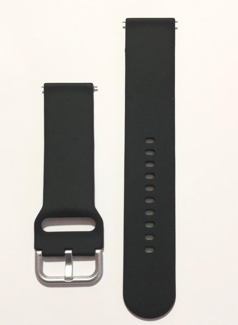 سوار رياضي من السيليكون مقاس 22 مم مع مشبك سريع الفك متوافق مع ساعة شاومي ريدمي واتش 5 أكتيف/ريدمي واتش 5 لايت، مقاس 22 مم - ساعة ذكية باللون الأسود - Image 2