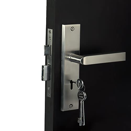 Crust Premium Heavy Duty Mortise Door Lock for Bedroom, Living Room, Main Door | 3 Keys | 6 Lever Double Stage Lockset (BEGO, 8 Inch Long Keyed Plate, Satin) - Image 5