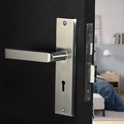 Crust Premium Heavy Duty Mortise Door Lock for Bedroom, Living Room, Main Door | 3 Keys | 6 Lever Double Stage Lockset (BEGO, 8 Inch Long Keyed Plate, Satin) - Image 1