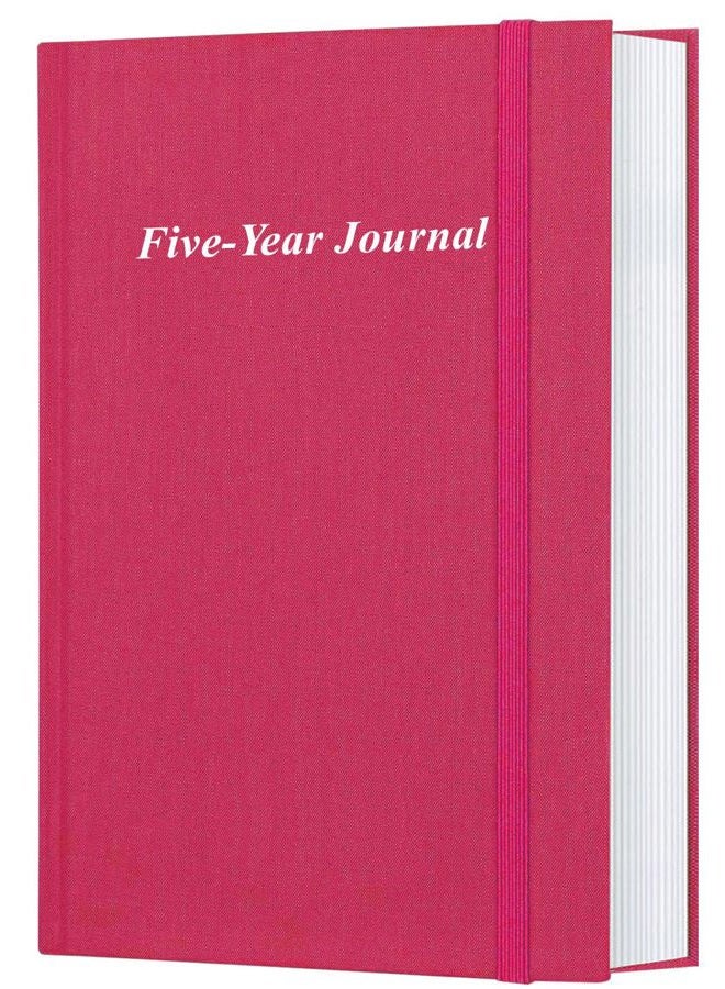 Tuun Fuplan Hard Cover 5 Year Journal | The Easiest to Use Five Year Journal | Quick and Easy Five Year Memory Notebook | 5.8'' x8.3'', Pink - Image 1