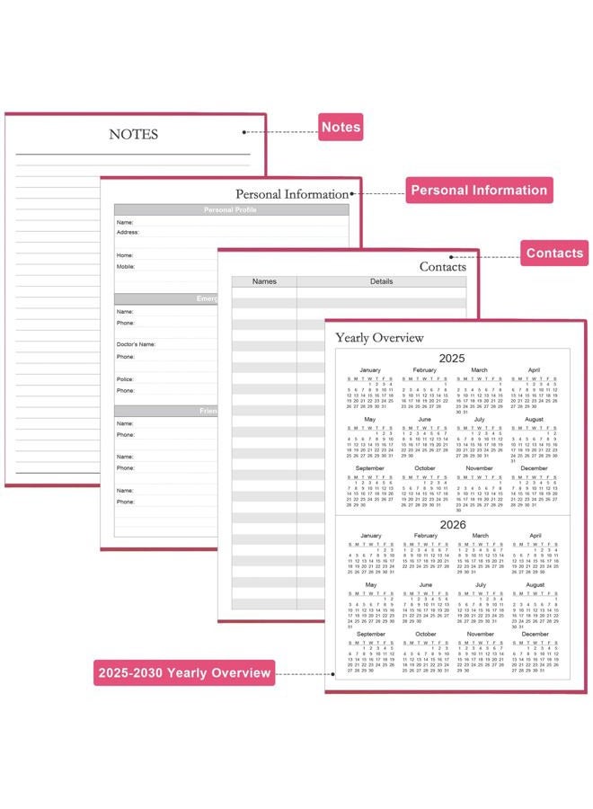 Tuun Fuplan Hard Cover 5 Year Journal | The Easiest to Use Five Year Journal | Quick and Easy Five Year Memory Notebook | 5.8'' x8.3'', Pink - Image 5