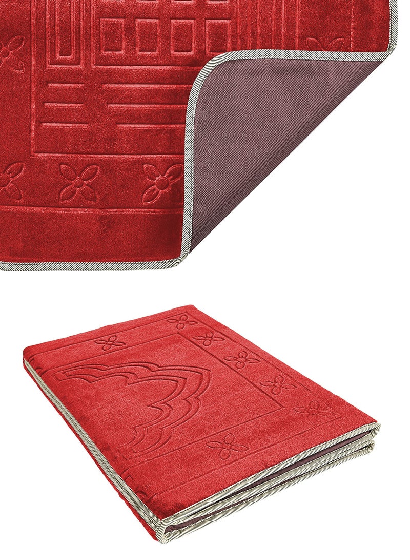 Foldable Islamic Praying Mat with Back Rest Prayer Rug with Carrying Bag Portable Cushioned Prayer Rug for Salah Size 110 X 53 Cm - Image 3