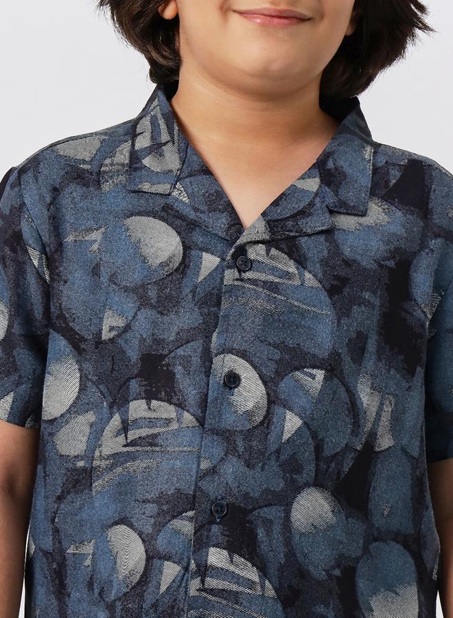 Stylo Bug Boys Printed Collar Neck Casual Shirt And Shorts Set - Image 4
