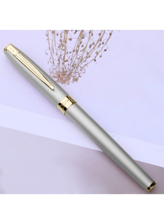 Pimio Ballpoint Pen Business Office Graduation Gift Pen Men Women Gift Student Metal Signature Pen 0.5mm 717 Silver Grey - Image 2