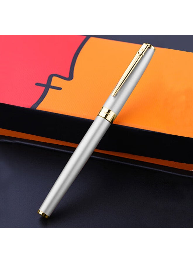 Pimio Ballpoint Pen Business Office Graduation Gift Pen Men Women Gift Student Metal Signature Pen 0.5mm 717 Silver Grey - Image 1