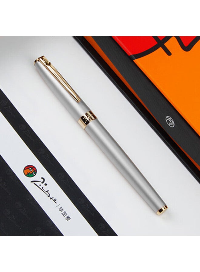 Pimio Ballpoint Pen Business Office Graduation Gift Pen Men Women Gift Student Metal Signature Pen 0.5mm 717 Silver Grey - Image 5