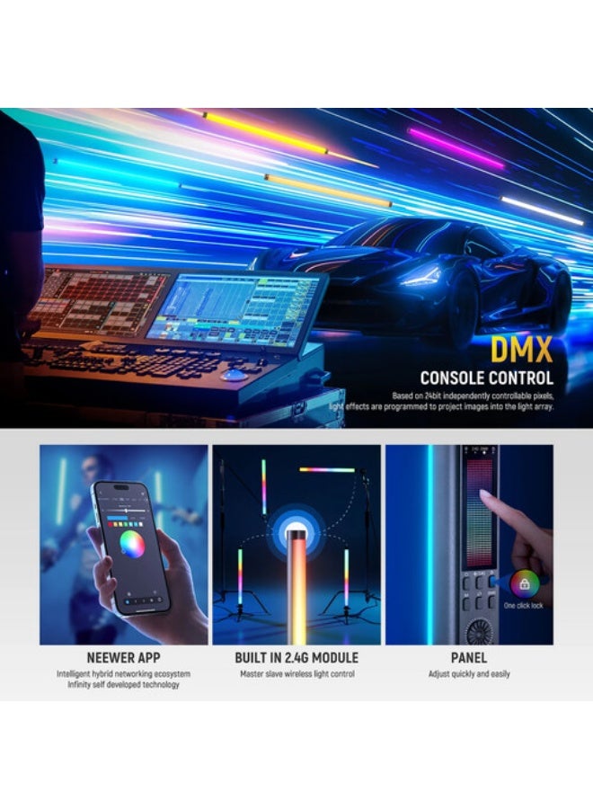 نيوير TL90C 30W RGB Tube Light with APP/2.4G/DMX Control - Image 4