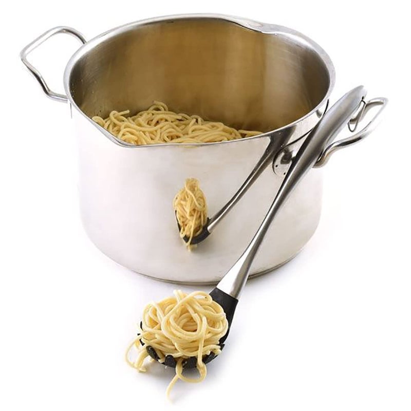 Baskety Baskety Silicone Pasta Fork High Heat Resistant to 480F Hygienic One Piece Design Noodle Spoon Server Spaghetti Strainer Server Spoon Pasta Server Black  - Image 5