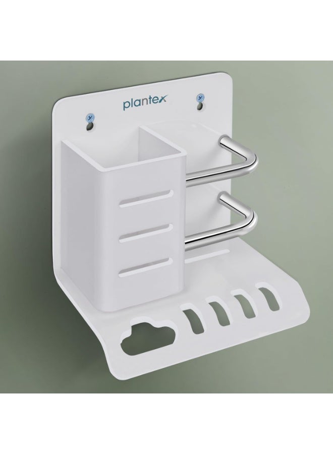 Plantex Acrylic Multipurpose Tooth Brush Holder/Stand/Tumbler for Bathroom Accessories - (White) - Image 2