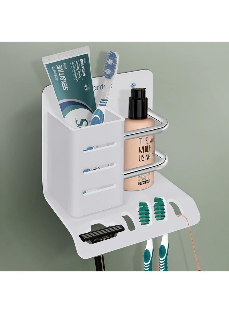Plantex Acrylic Multipurpose Tooth Brush Holder/Stand/Tumbler for Bathroom Accessories - (White) - Image 1
