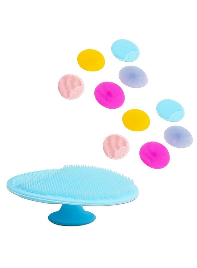 جلامليلي 10 قطع من منظف الوجه وفرشاة تقشير الجسم من السيليكون، فرشاة تقشير للاستحمام، 5 ألوان - Image 1