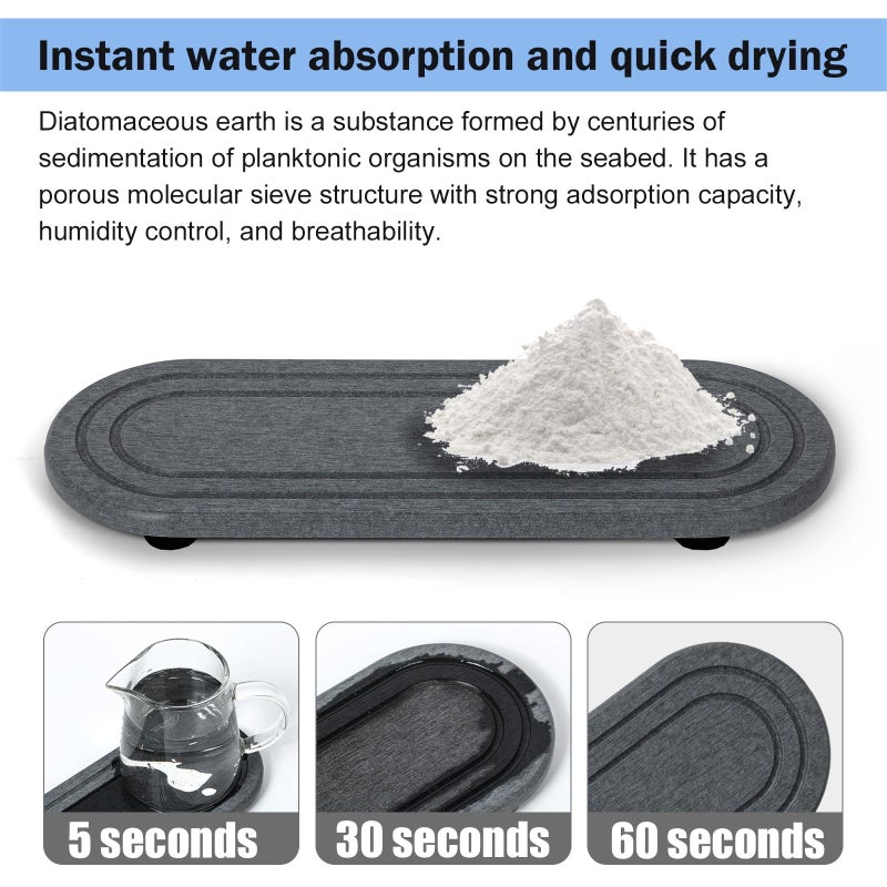Lyxel 2PCS Water Absorbing Stone Tray, Fast Drying Diatomite Stone Sink Tray, Water Absorbent Diatomite Coasters, Stones Soap Trays for Kitchen Sink, Bathroom Counter Hand Soap Dish Toothbrush Holders - Image 4