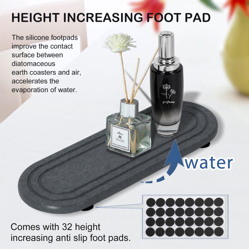 Lyxel 2PCS Water Absorbing Stone Tray, Fast Drying Diatomite Stone Sink Tray, Water Absorbent Diatomite Coasters, Stones Soap Trays for Kitchen Sink, Bathroom Counter Hand Soap Dish Toothbrush Holders - Image 2