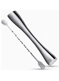 SYOSI Muddler for Drinks 10-inch Stainless Steel Muddler and Mixing Spoon Drink Muddler with Case Home Tool Set Tools for Fruit Based Drinks Birthday Party and Housewarming  - Image 1