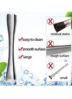 SYOSI Muddler for Drinks 10-inch Stainless Steel Muddler and Mixing Spoon Drink Muddler with Case Home Tool Set Tools for Fruit Based Drinks Birthday Party and Housewarming  - Image 3