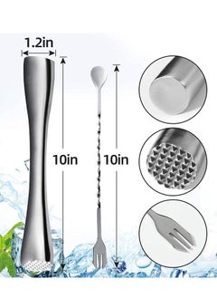 SYOSI Muddler for Drinks 10-inch Stainless Steel Muddler and Mixing Spoon Drink Muddler with Case Home Tool Set Tools for Fruit Based Drinks Birthday Party and Housewarming  - Image 4