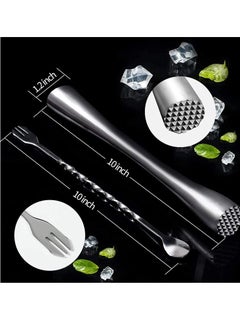 SYOSI Muddler for Drinks 10-inch Stainless Steel Muddler and Mixing Spoon Drink Muddler with Case Home Tool Set Tools for Fruit Based Drinks Birthday Party and Housewarming  - Image 2
