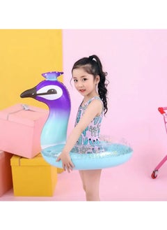 Fun Kids Floating Swimming Ring Inflatable  Tube for Beach Pool Party Swim Circle Floaties with Sparkle Confetti Water Play Toys Toddlers Boys Girls Colorful Design Safe Durable Summer Fun Easy