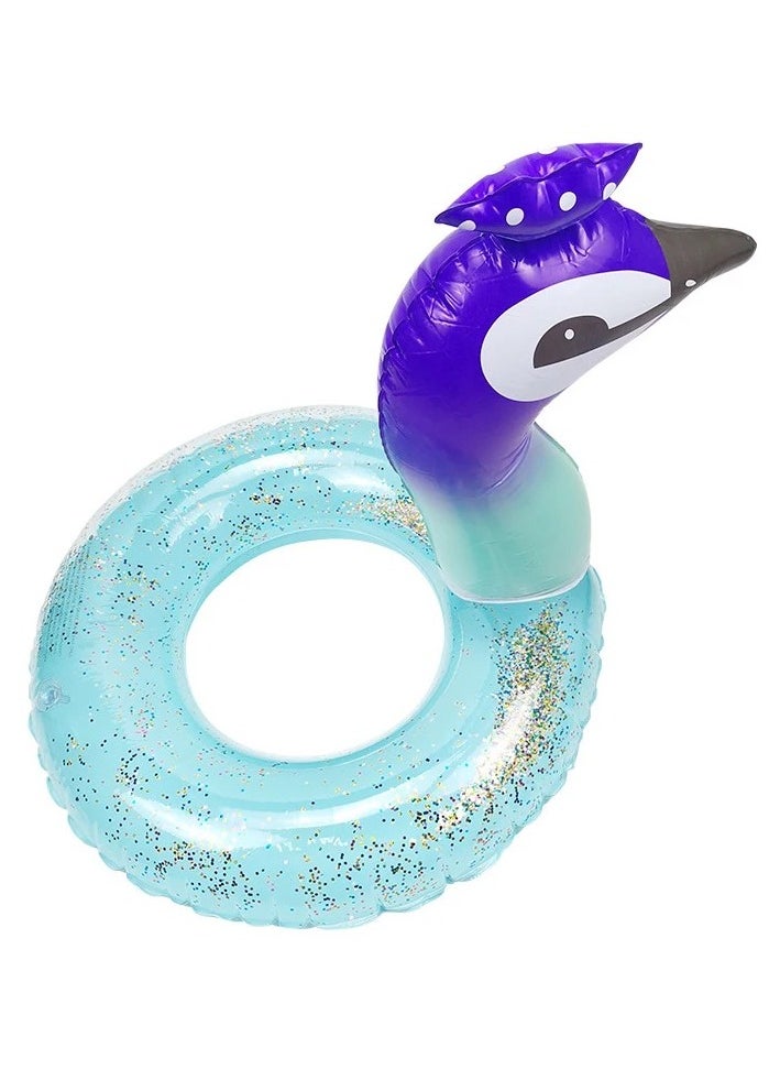 VIO - Fun Kids Floating Swimming Ring Inflatable  Tube for Beach Pool Party Swim Circle Floaties with Sparkle Confetti Water Play Toys Toddlers Boys Girls Colorful Design Safe Durable Summer Fun Easy - Image 1