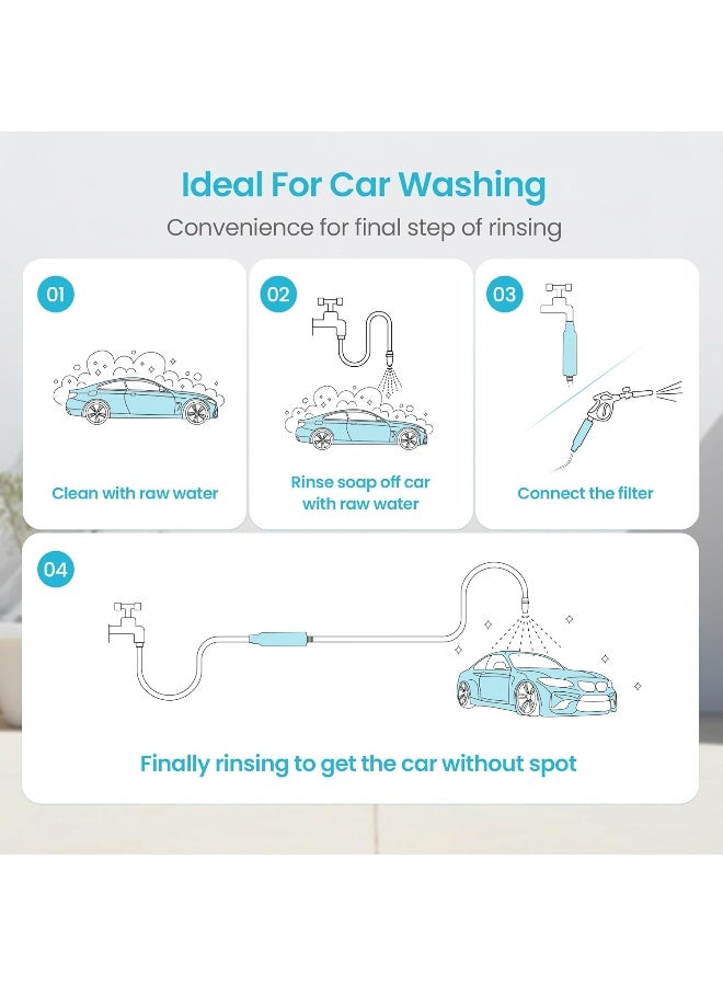AquaCrest AQUA CREST Inline Water Filter, Dedicated for Car Washing, Yard Cleaning, Reduce Hard Water Spots, Soften Water, Upgraded Formula with 1 Flexible Hose Protector - Image 5