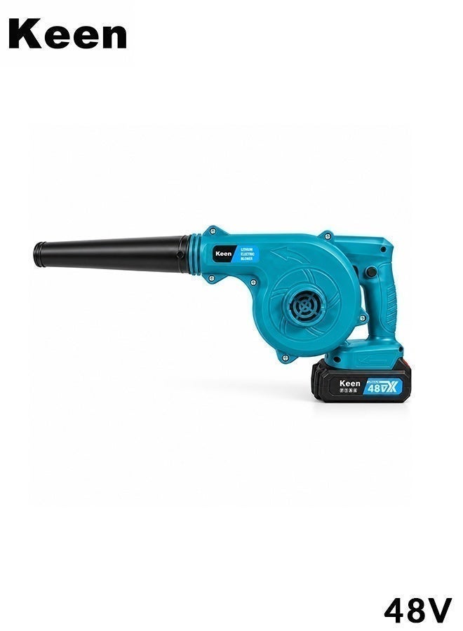 Keen 48V Cordless Electric Air Blower with 2 Battery Packs, Air Nozzle, Dust Collection Bag and Adapter, Portable Handheld Blower for Home, Car, Workshop, Furniture, Carpet and Outdoor Cleaning - Image 1