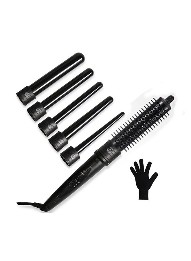 يولو 6 في 1 عصا حديدية مجعدة للشعر مع براميل خزفية قابلة للضبط وقفازات واقية من الحرارة - Image 1