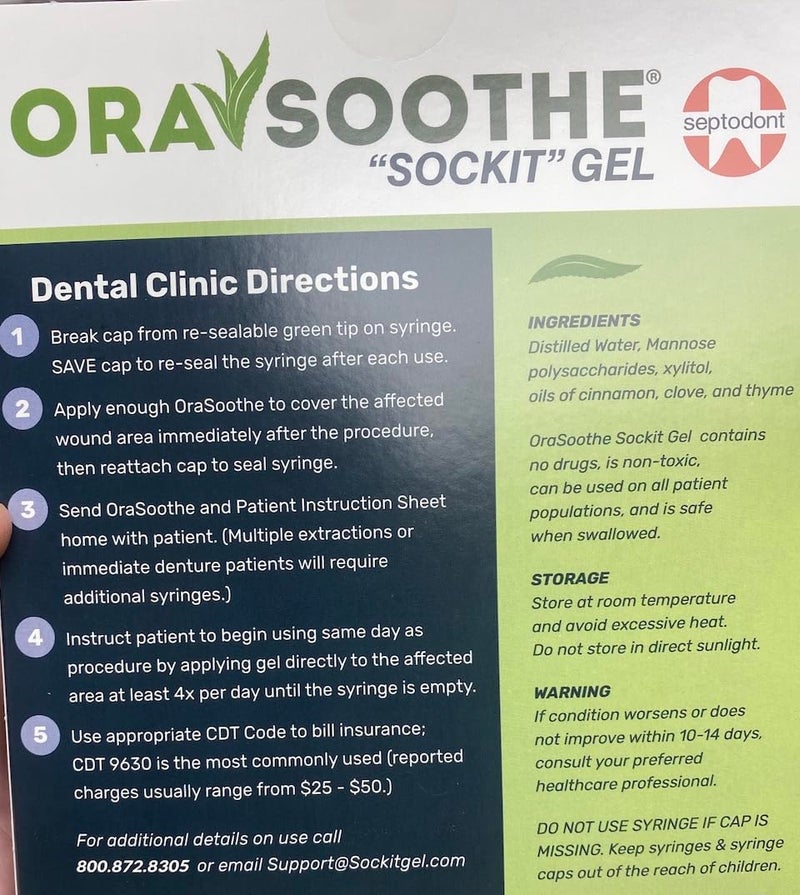 Orasoothe SOCKIT Gel 10g Tube with 1 Extra Spark Dental Co Applicator Tube - Image 4