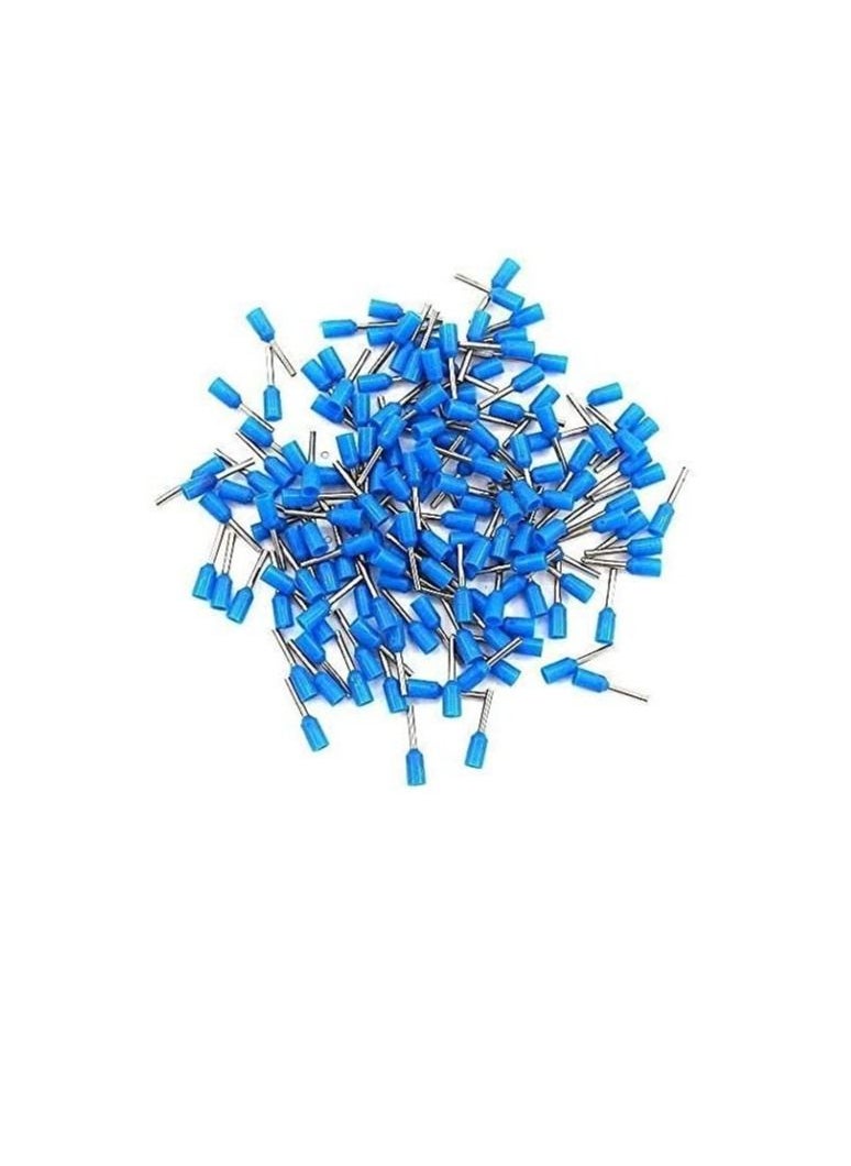 Generic Insulated Ferrules Terminal Block Cord End Wire Tubular Connector, Electrical Crimp Cable Lugs, Terminal Cable Crimp Cable Sleeve for Wire Connection (Pack of 100) (1.5mm - E1512, Blue)  - Image 1