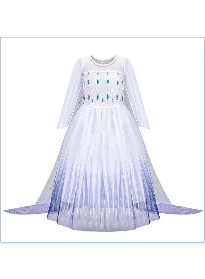 NIBEMINENT Princess Elsa's Frozen style Elsa dress, Elsa's girl dress, and Elsa's white princess dress for children - Image 1