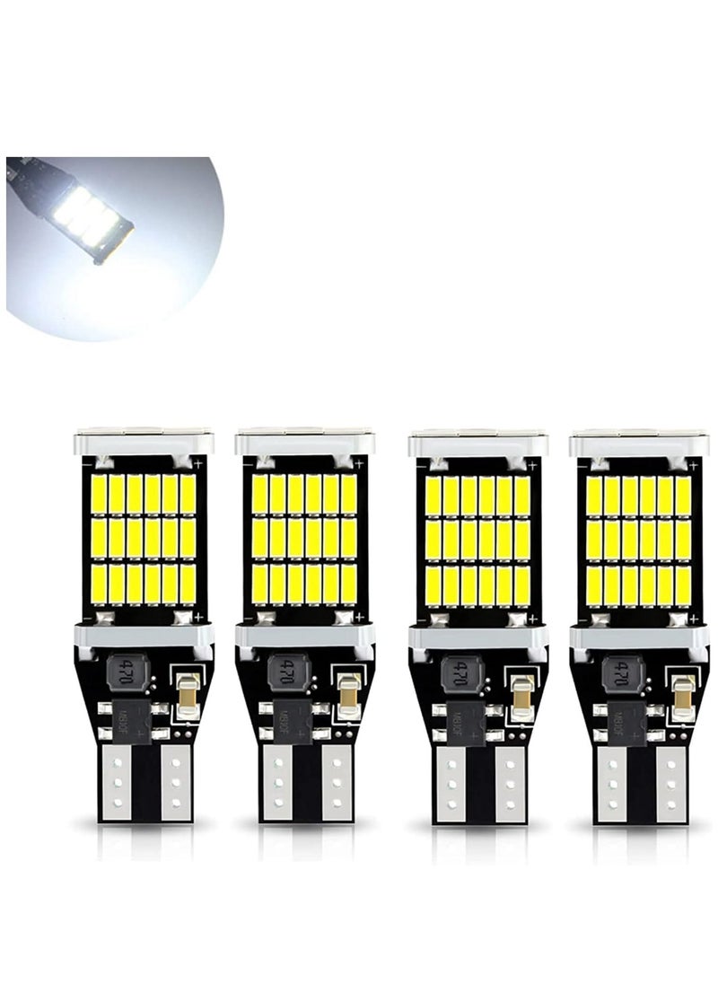 SYOSI LED Reverse Light, T15 4014 45SMD 6500K 800LM Car Turn Signal Bulbs, Backup Light Bulbs High Brightness Brake Light for Most Cars Trucks RVs 4 PCS, White  - Image 1