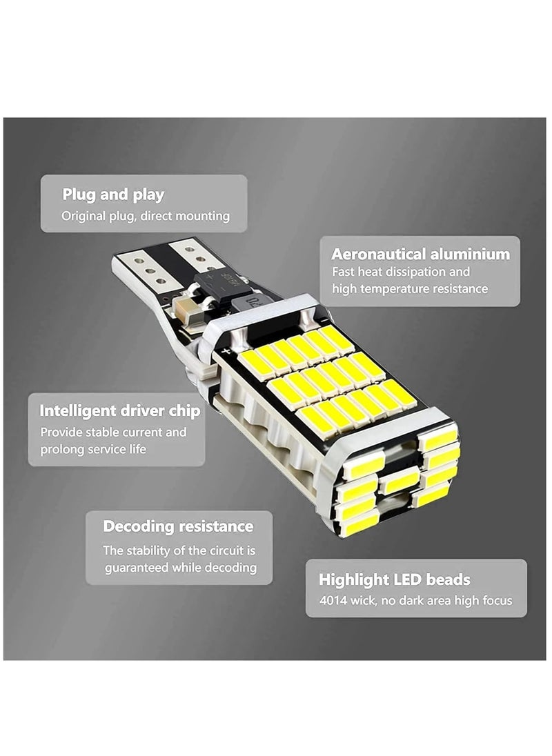 SYOSI LED Reverse Light, T15 4014 45SMD 6500K 800LM Car Turn Signal Bulbs, Backup Light Bulbs High Brightness Brake Light for Most Cars Trucks RVs 4 PCS, White  - Image 2
