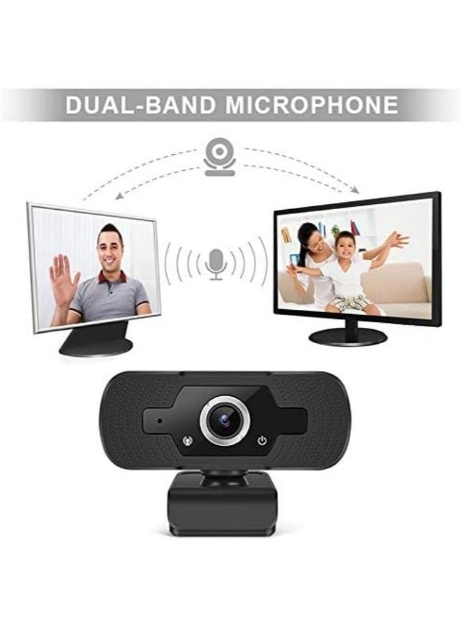 1080P Webcam with Microphone, 30 FPS Full HD Web Camera, 2 Mics Streaming Webcam, 360°Rotation Angle 110°View USB Camera for Calls/Conference/Laptop/Computer - Image 3
