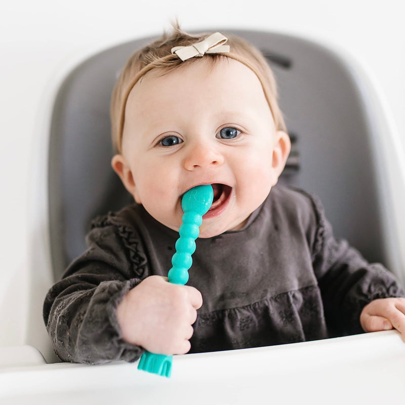 Ryan & Rose Cutie Tensils Baby Spoon And Fork [2 Pack] (Turquoise) - Image 3