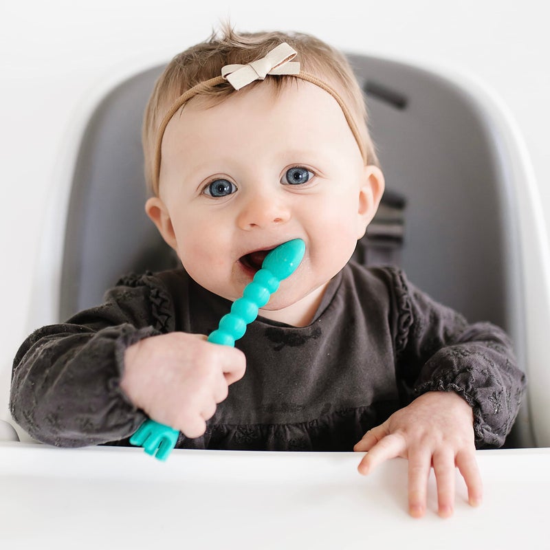 Ryan & Rose Cutie Tensils Baby Spoon And Fork [2 Pack] (Turquoise) - Image 5