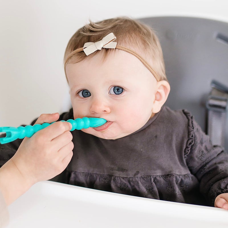 Ryan & Rose Cutie Tensils Baby Spoon And Fork [2 Pack] (Turquoise) - Image 4