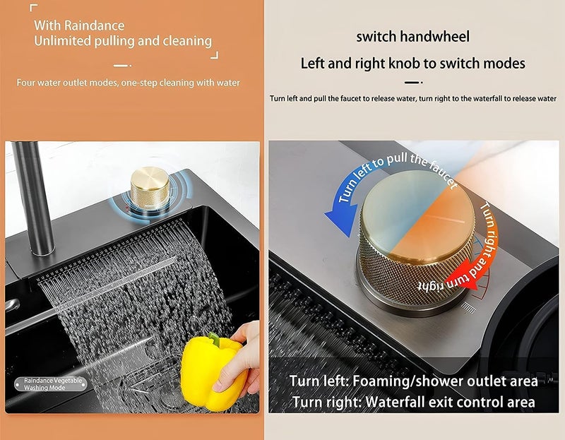 10X Black Nano kitchen sink 30 18 9 Stainless Steel single bowl Above counter or Under mount - Image 3