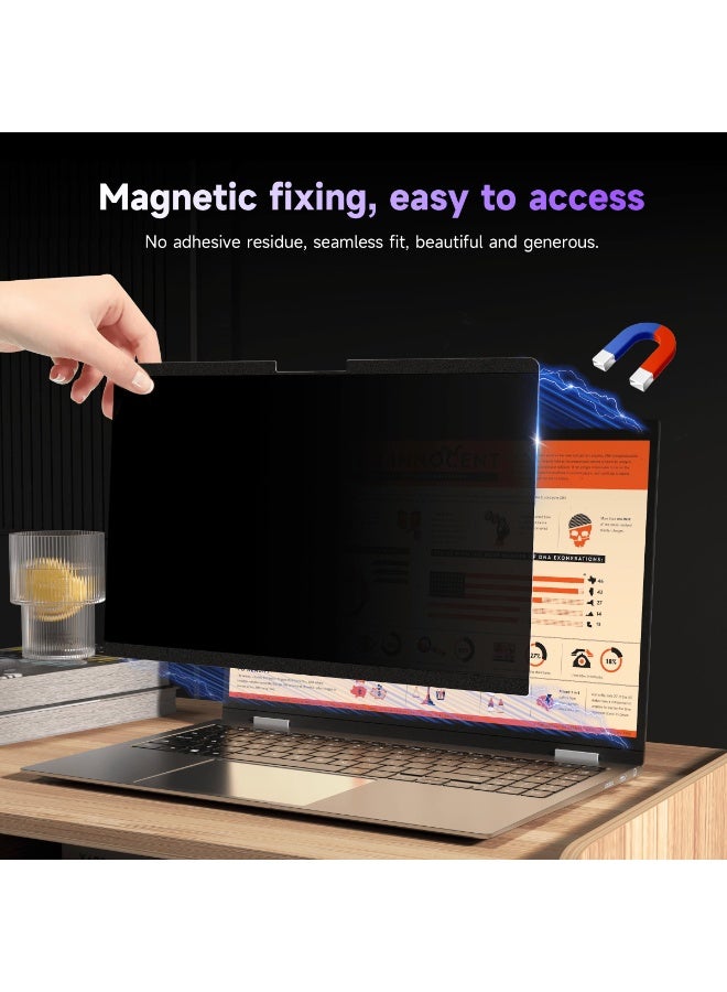 شاشة خصوصية للابتوب مقاس 14 إنش، بنسبة عرض إلى ارتفاع 16:9، فلتر مغناطيسي مضاد للوهج، متوافقة مع أجهزة HP / Dell / Acer / Lenovo - Image 5
