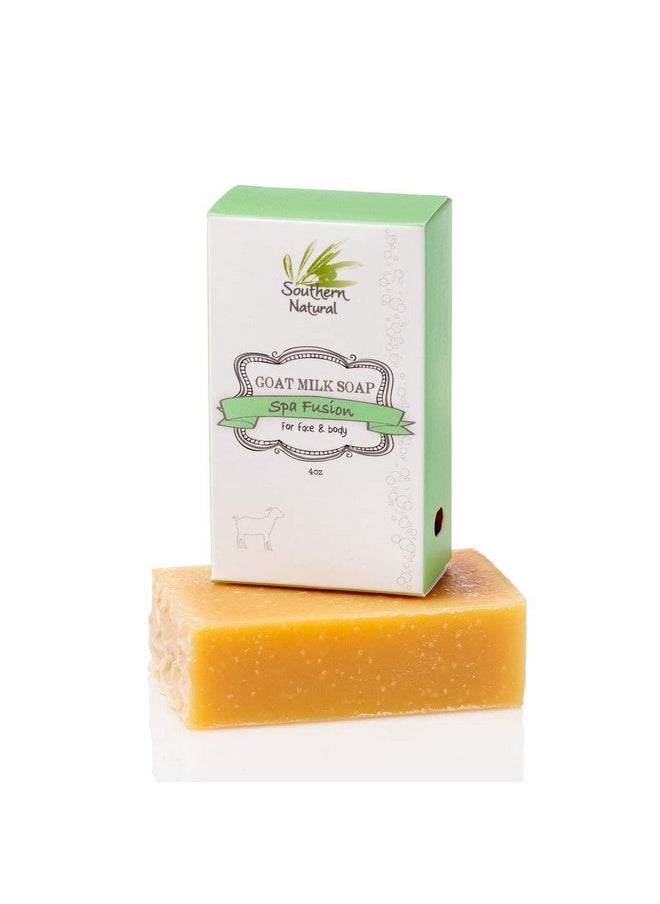 southern natural Goat Milk Soap Bar - Essential Oil Blend - Gentle Handmade Bodywash Skincare For Dry Sensitive Skin. All Natural Face & Body Soap. (4-4.5 Oz Bar) 