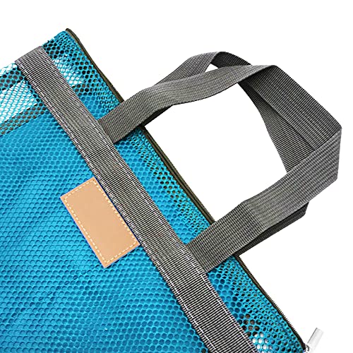 Pebipoo Mesh Shower Caddy Bag, Quick Dry Portable Tote Bag with Zipper and Inner Pocket, Lightweight Bath Organizer for College Dorm Bathroom, Swimming, Gym, Beach, Travel (Blue) - Image 4