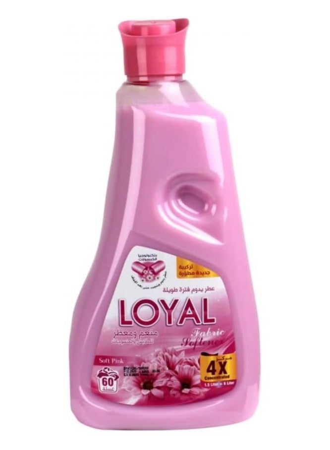 Loyal Fabric Softener & Freshener Concentrated, Soft Pink, 60 Washes, 1500ml - Image 1