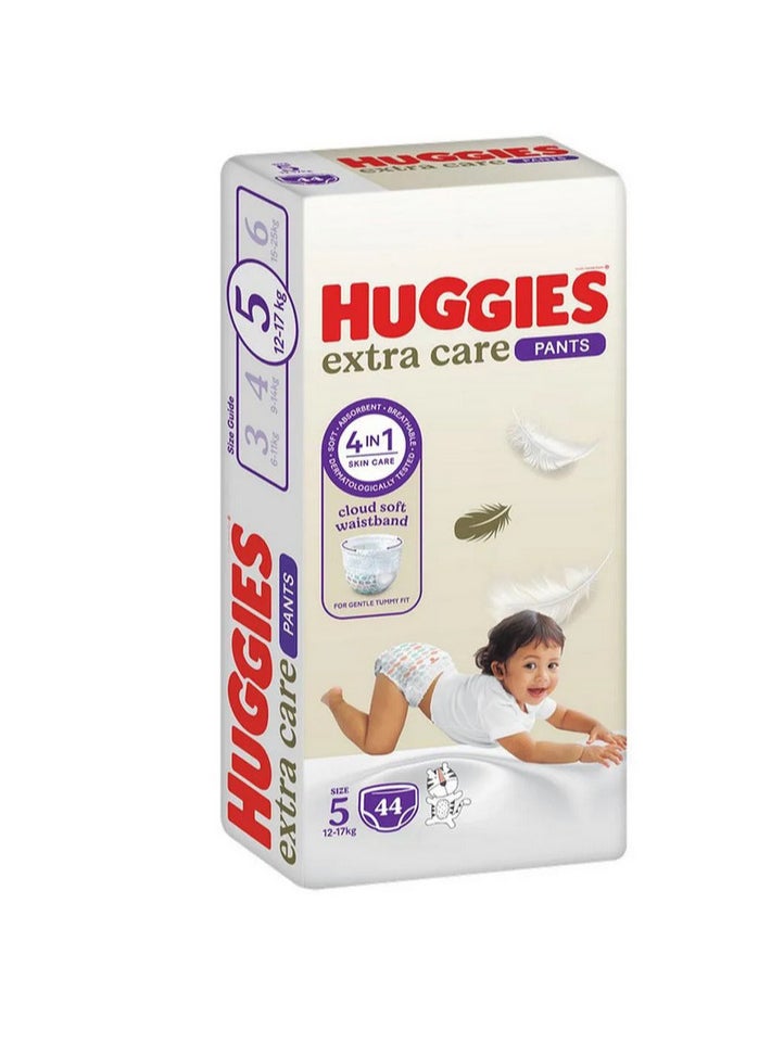 Huggies Huggies Extra Care Culottes, Snug Fit, Absorbent Material, Gentle on Skin, Size 5 - 44 Pant Style Diapers  - Image 1