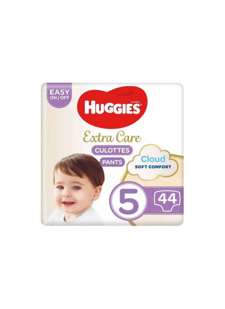 Huggies Huggies Extra Care Culottes, Snug Fit, Absorbent Material, Gentle on Skin, Size 5 - 44 Pant Style Diapers  - Image 2