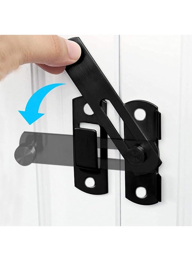 2 Pcs Latch Sliding Door Safety Door Lock Stainless Steel Barn Door Latches Flip Latch Gate Latches Bar Latch Safety Door Lock for Barn Door Pet Door Sliding Door Window Cabinet Room Accessorries  - Image 3